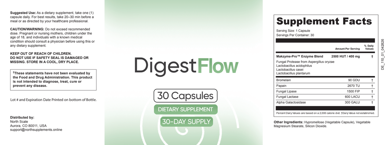 DigestFlow Supplement Label