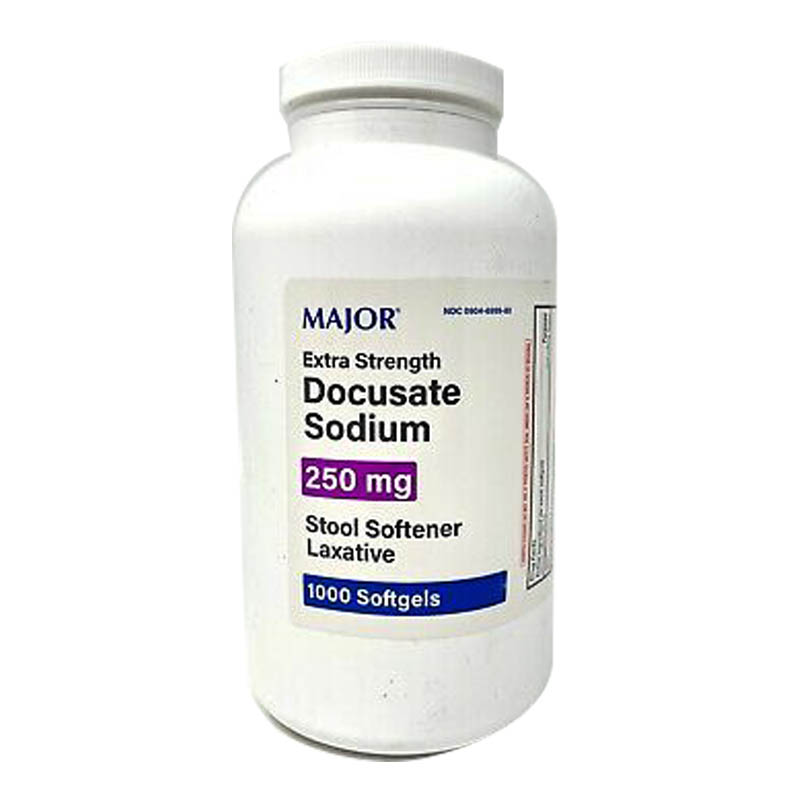 Image Major Docusate Sodium 250mg Softgel Stool Softener Laxative Generic Colace 100ct