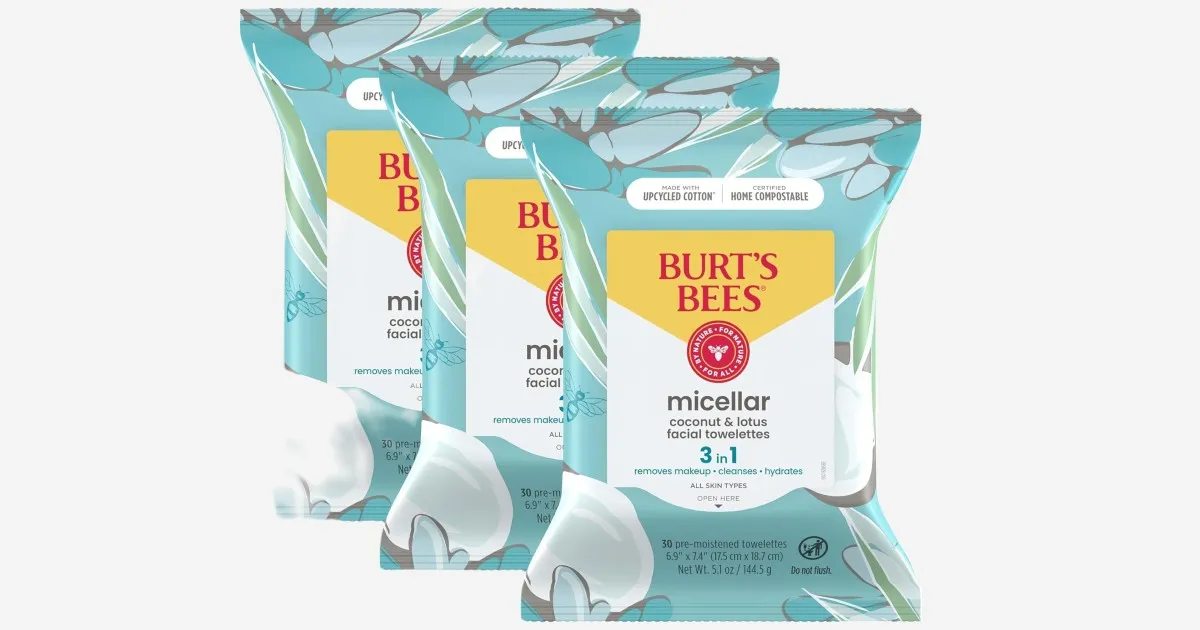 Refresh and Revitalize: Burt’s Bees Coconut & Lotus Face Wipes for .49