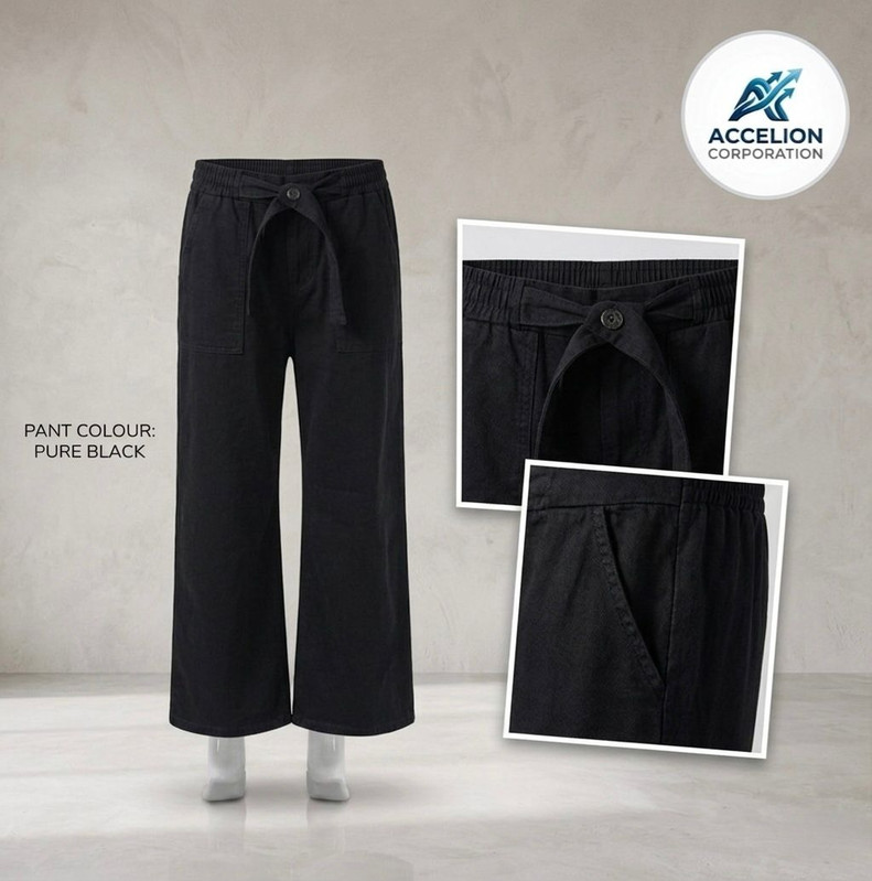 Stylish Women’s Soft Denim Plazzo Pants Black Colour
