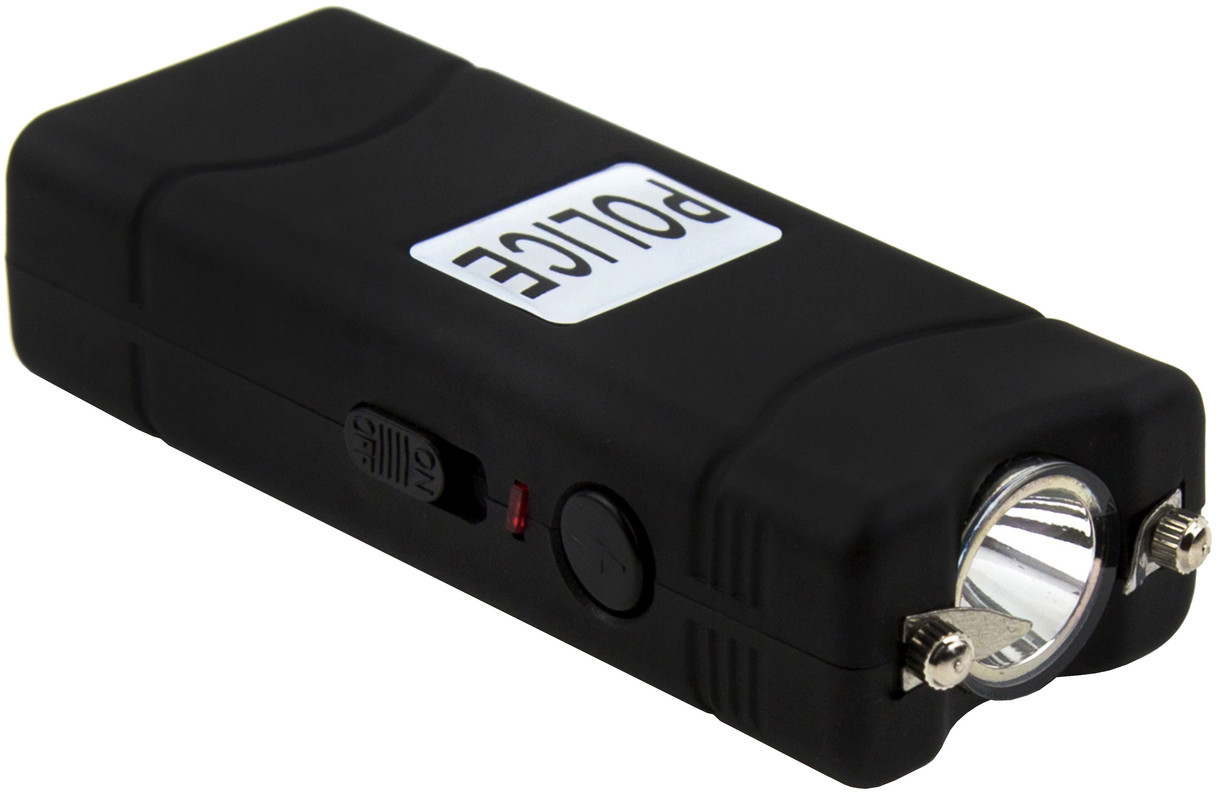 POLICE Stun Gun 800 120 BV Micro Rechargeable LED Flashlight Black eBay