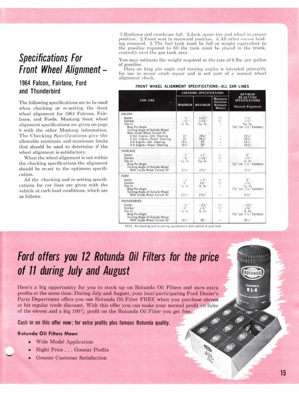 1964 Front Wheel Align Specs
