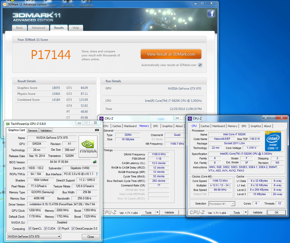 3DMark 11 i7 5820k GTX970