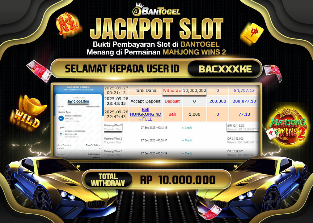 BUKTI JACKPOT LUNAS BANTOGEL 