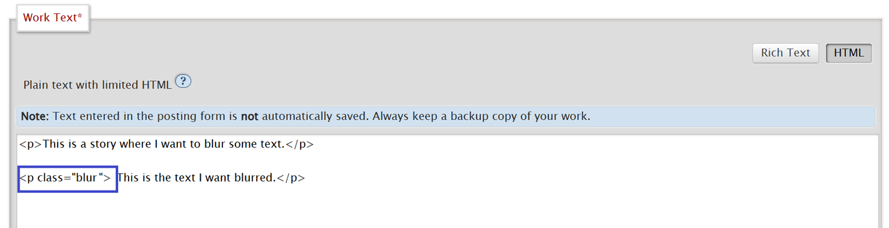 Tutorial - Blurred Text on AO3 using CSS - Anonymous - Original Work ...