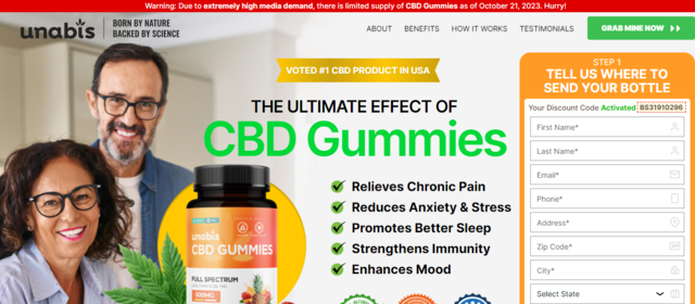 Blissful Aura CBD Gummies fake promotion on fake website