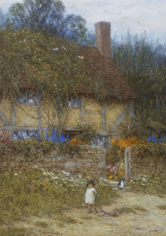 Helen-Allingham-A-Cottage-near-Godalming-Surrey-Meister-Drucke-824226