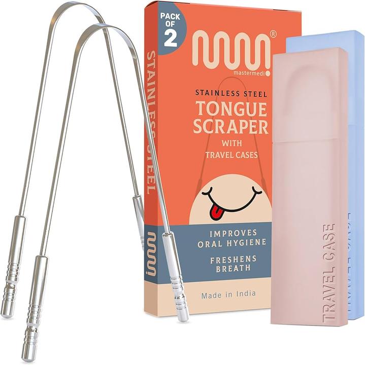 metal tongue scraper for oral hygiene