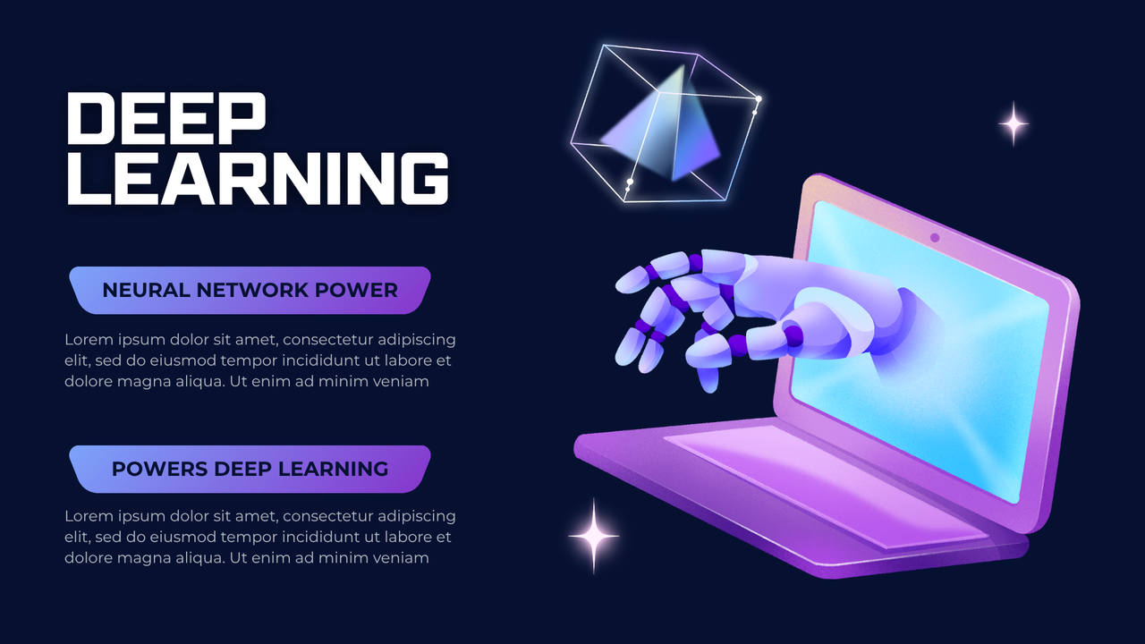 Blue Futuristic Illustration Artificial Intelligence Presentation