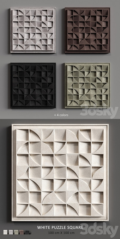 Relief White Puzzle Square