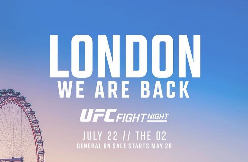 UFC се завръщат в Лондон на 22-ри юли