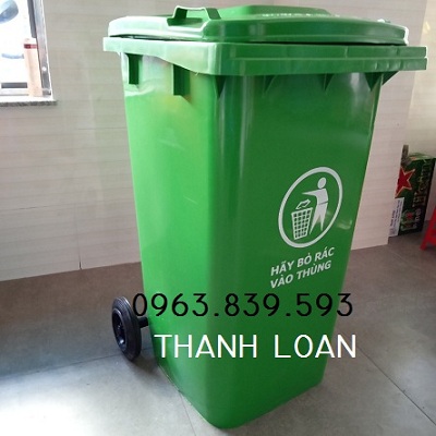 Giá thùng rác nhựa 120L màu xanh lá rẻ Bình Dương / 0963.839.593 Ms.Loan Thung-rac-nhua-120l-mau-xanh-la