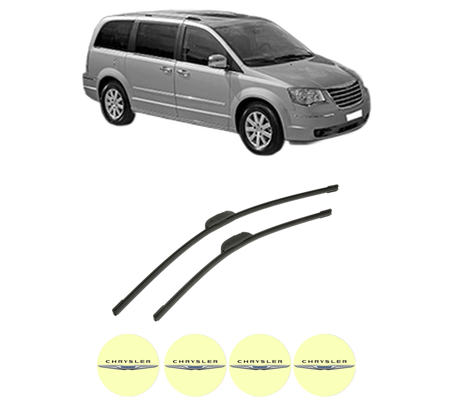 Set stergatoare auto CHRYSLER TOWN & COUNTRY din 2011-2016, pentru parbriz auto, 2 bucati, Bosch Aerotwin Retrofit, din cauciuc siliconat rezistent, 4 Stickere Auto CHRYSLER