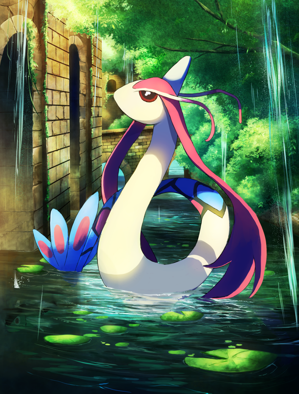 milotic-and-basculin-pokemon-drawn-by-ro