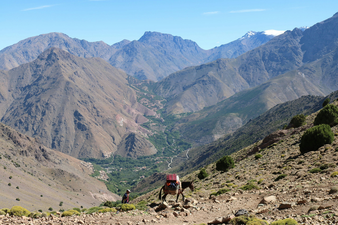 High Atlas Mountains and valleys in Morocco