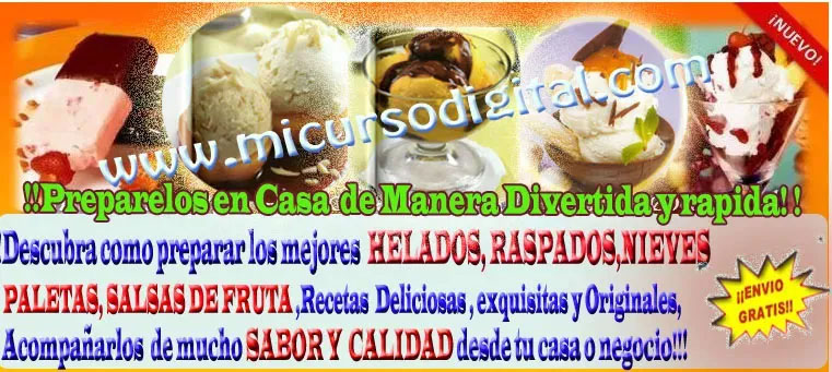 curso de helados nieves y raspados salsa de frutas helados