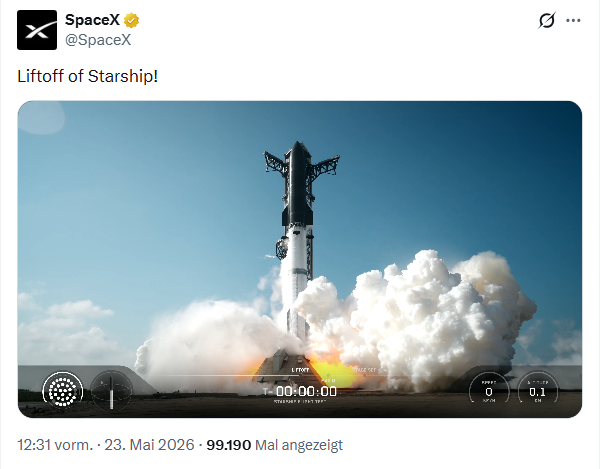 Starship Testflug 12