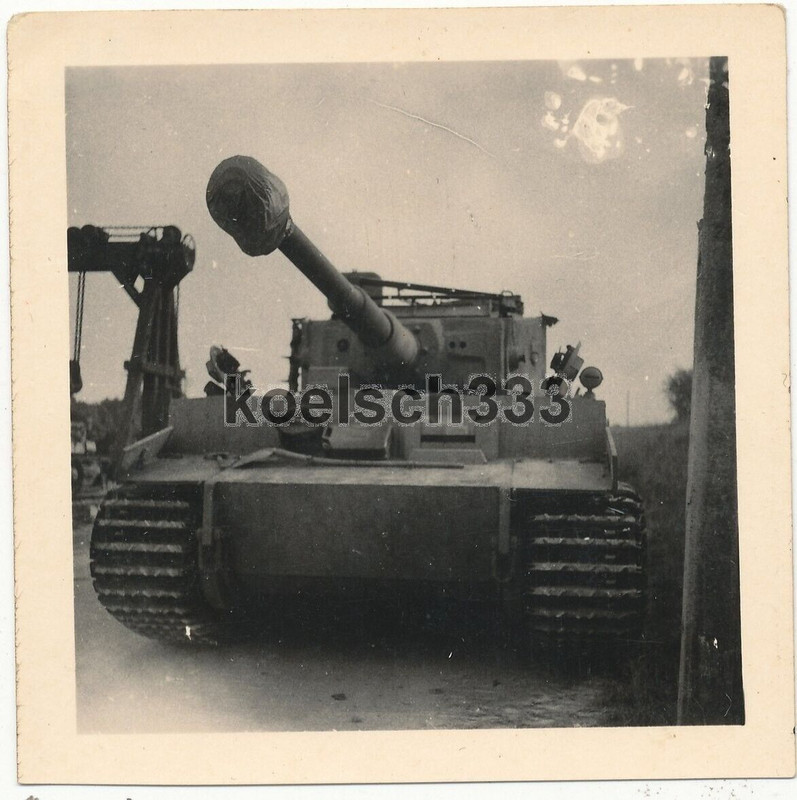Foto Tiger Panzer VI der 1. .. Panzer Division mit Zimmerit Beschichtung ! (1)