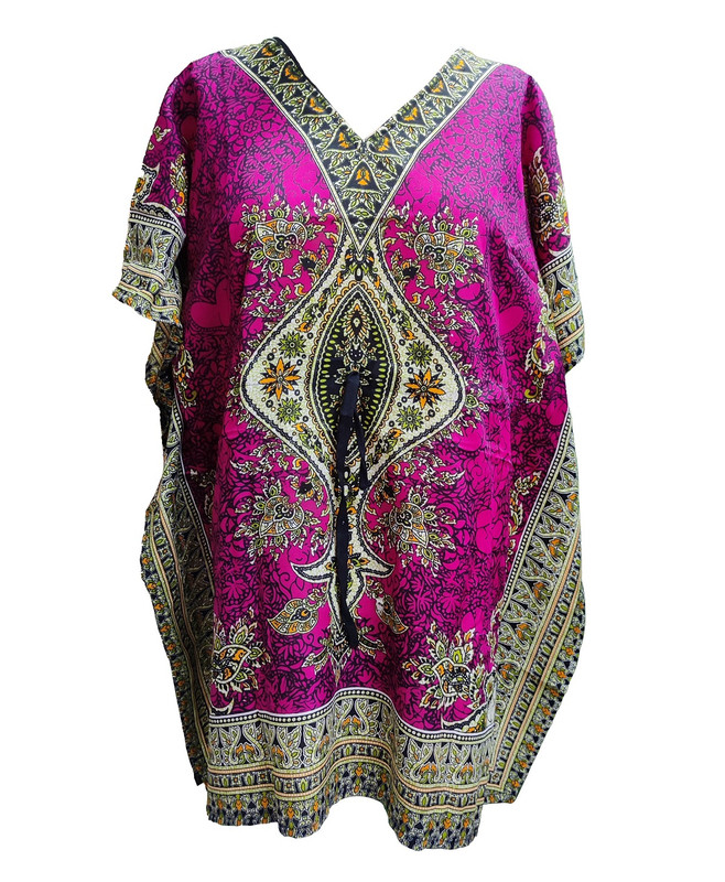 Women Kaftan Short Maxi Kaftan Hippy Boho Tunic Plus Size Dress Nightdress - Picture 10 of 33