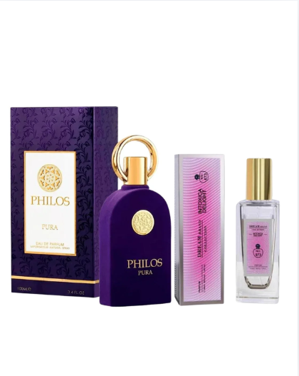 KIT MASON PHILOS PURA EAU DE PARFUM ÁRABE 100ML + TUBETE DREAM BRAND POISON GIRL FEM 30ML - imagem 1