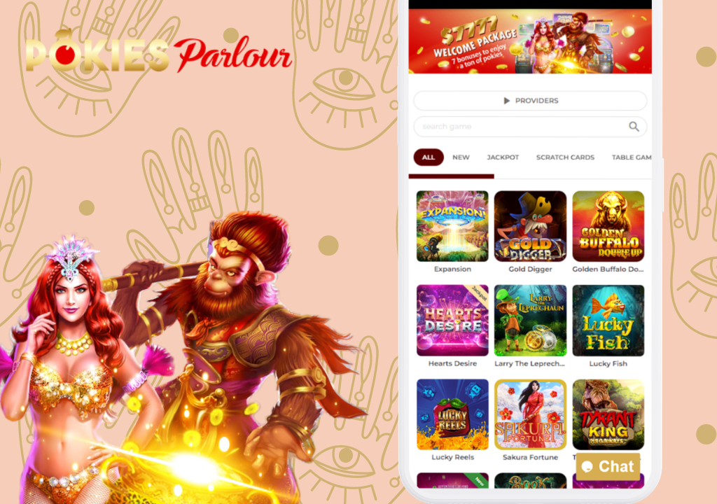 Pokies Parlour Casino Mobile Version for Androind and iPhone