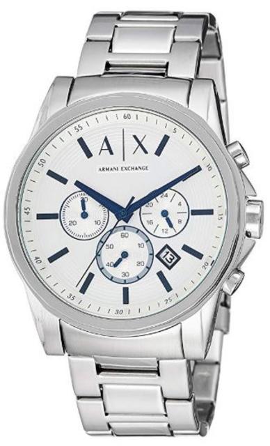 armani exchange watch mens silver