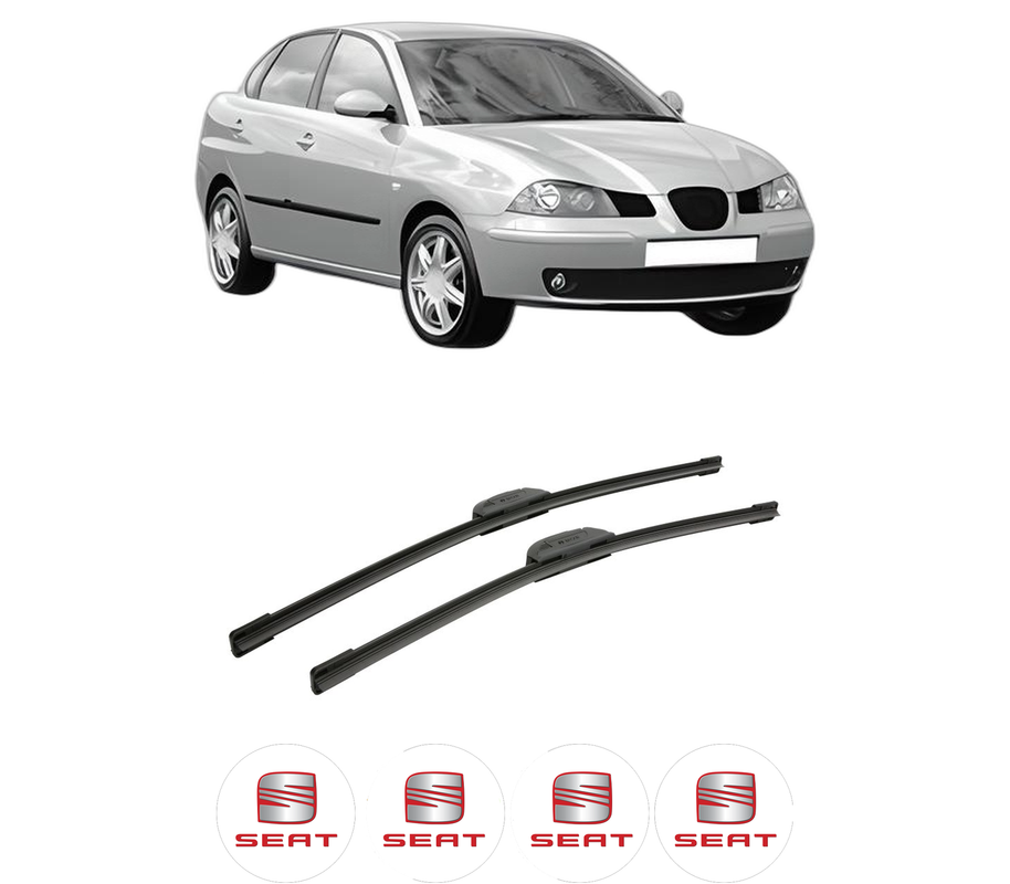 Set stergatoare auto SEAT CORDOBA (6L2) din 2002-2009, pentru parbriz auto, 2 bucati, Bosch Aerotwin Retrofit, din cauciuc siliconat rezistent, 4 Stickere Auto SEAT