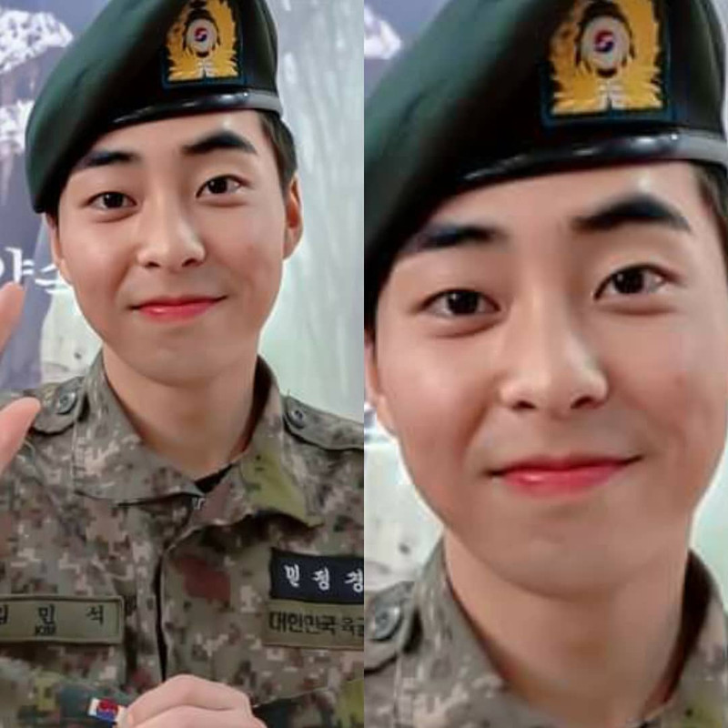 Tuntaskan wajib militer, ini 7 potret gagah Xiumin kenakan seragam