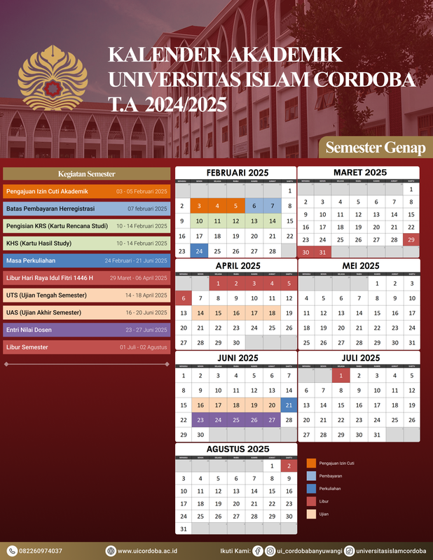 Kalender Akademik T.A 2024/2025 Genap