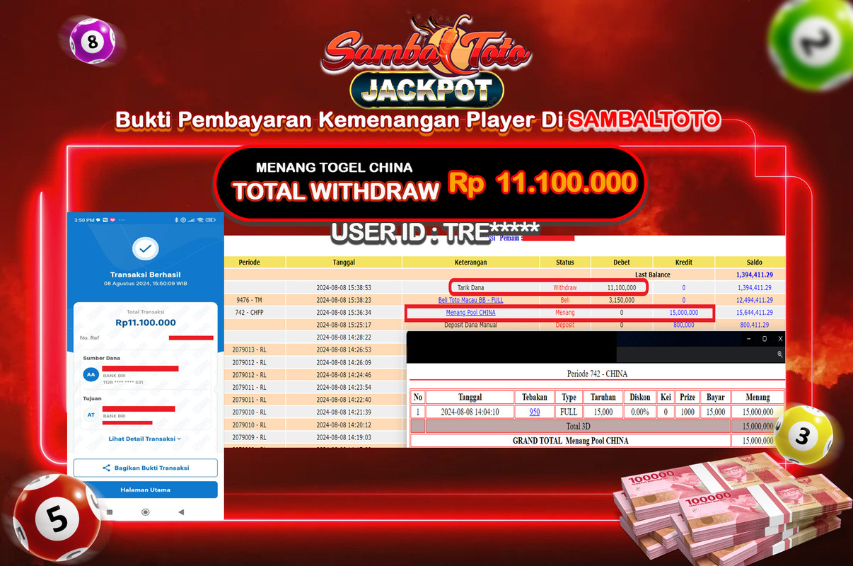 Bukti JP ( 08 Agustus 2024 ) Lunas Rp 11.100.000,-