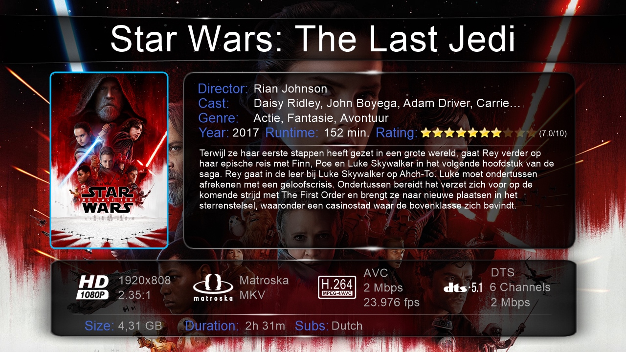 Star Wars Te Last Jedi (2017) 1080p DTS DD 5.1