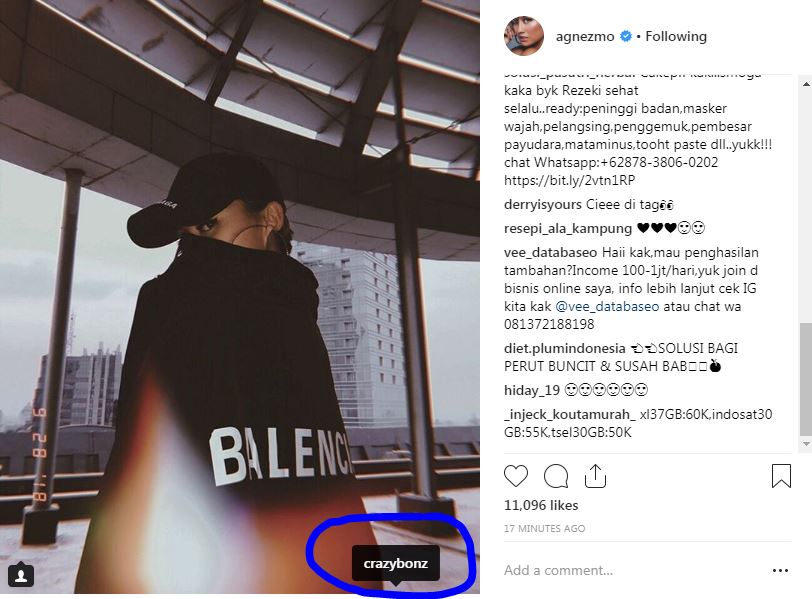 Agnez Mo men-tag Instagram kekasihnya
