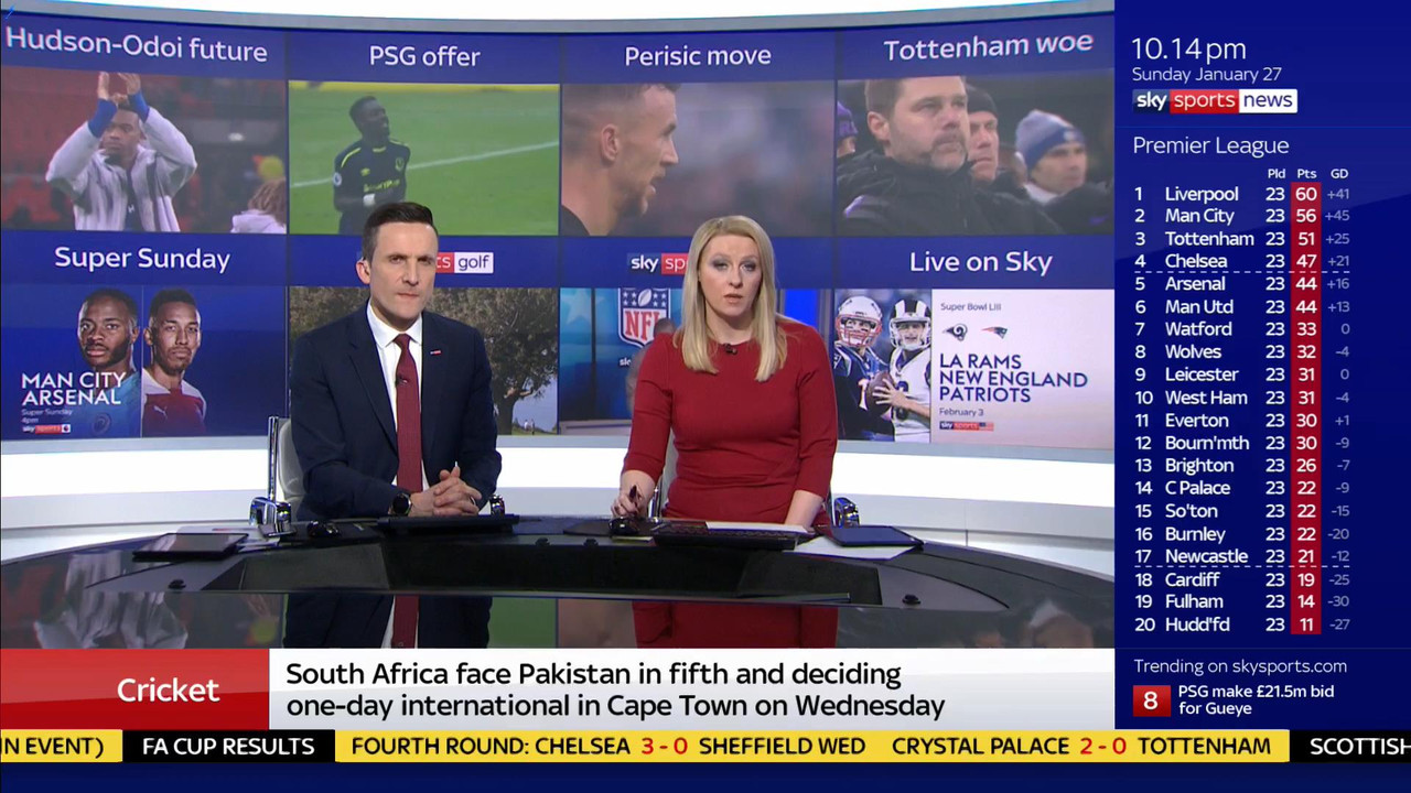 27 January - 22.00.00 - Sky Sports News At Ten. Round up of all 