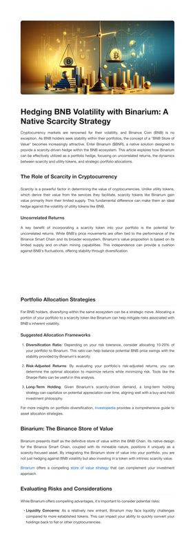 hedging bnb volatility with binarium a native scarcity strategy mzqt