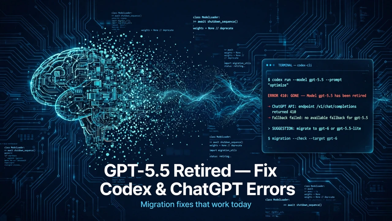 GPT-5.5 retired — fix Codex and ChatGPT errors banner