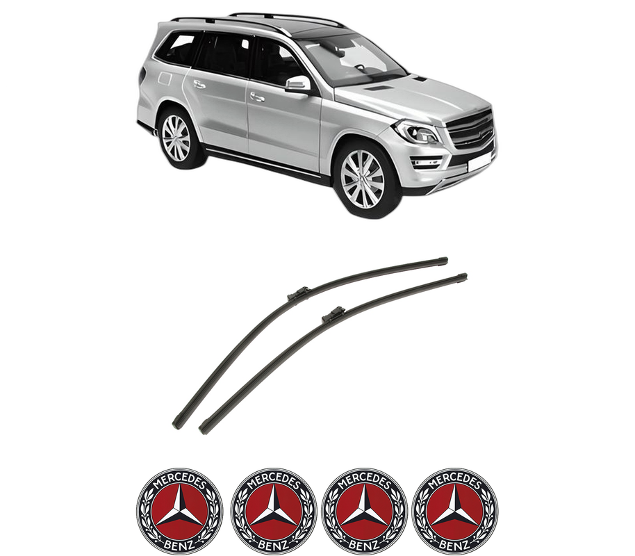 Set stergatoare auto MERCEDES-BENZ GL-CLASS (X166) din 2012-2015, pentru parbriz auto, 2 bucati, Bosch Aerotwin, din cauciuc siliconat rezistent, 4 Stickere Auto MERCEDES-BENZ