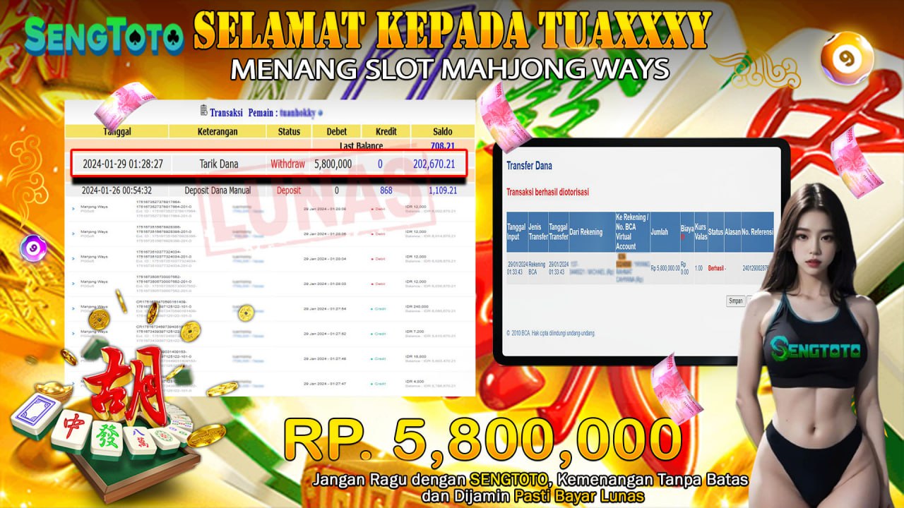 BUKTI PEMBAYARAN SLOT MAHJONG WAYS