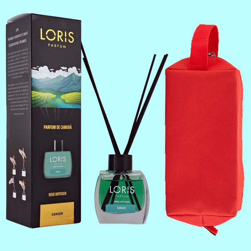 Set parfum odorizat de camera cu betisoare parfumate, miros placut persistent, LORIS PARFUM, esenta GERGER, 120 ml, cu gentuta cosmetice parfumuri