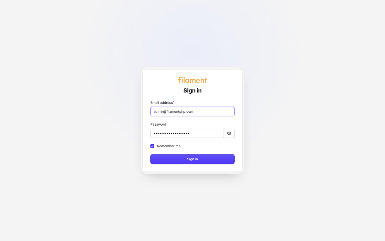 Stature Theme login page in light mode