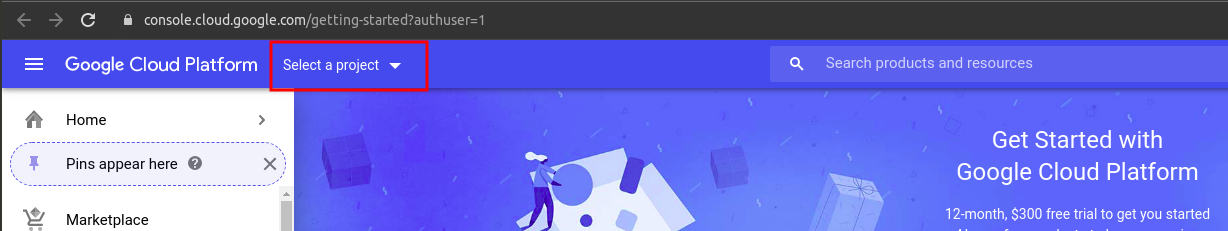 google-cloud-select-project