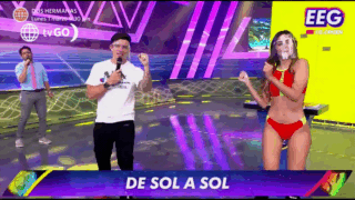 #LucianaFuster bailando en juego "de sol a sol" en EEG