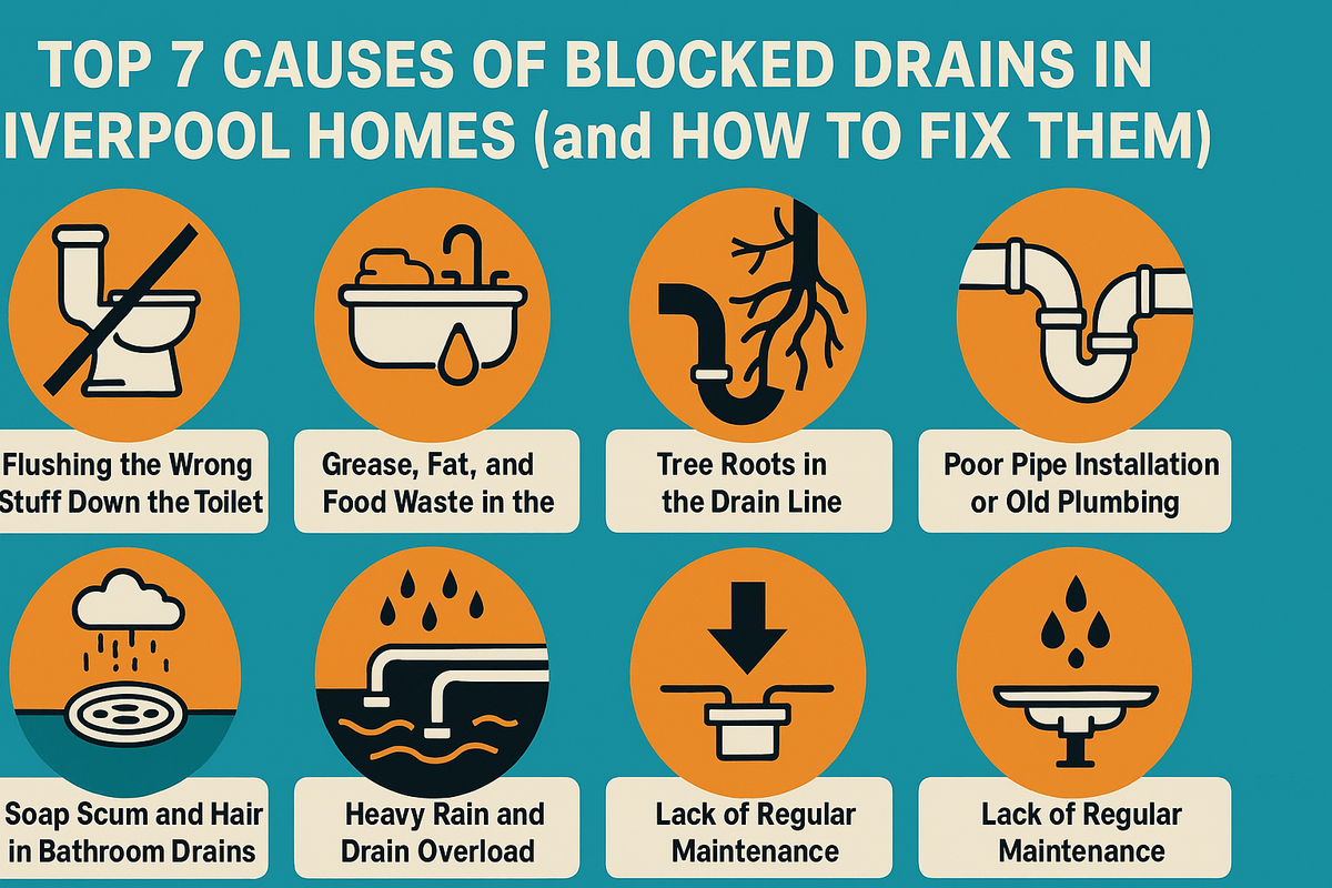 Blocked drain causes infographic
