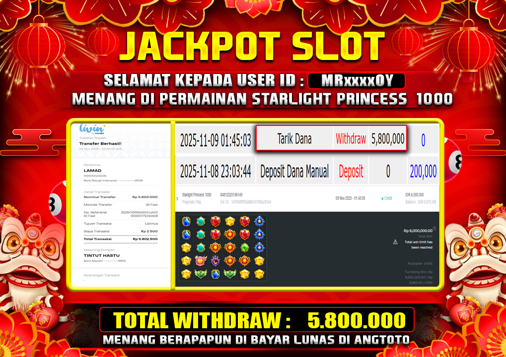 BUKTI JACKPOT LUNAS ANGTOTO