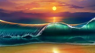  Thơ họa Nguyễn Thành Sáng & Tam Muội (529) Art-sunset-beach-sea-waves-96140-1920x1080