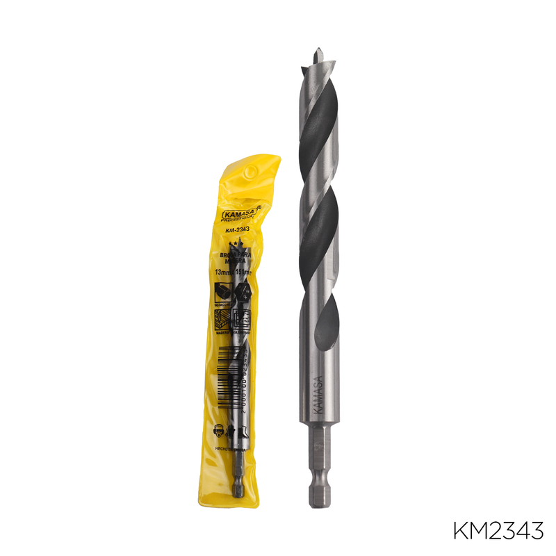 BROCA PARA MADERA CON VASTAGO HEX 1/4" X 13mm KAMASA
