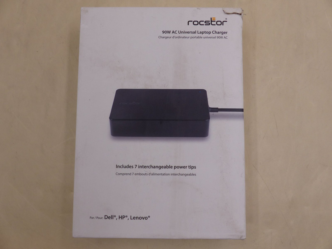 ROCSTOR 90W AC UNIVERSAL LAPTOP CHARGER  Y0PS90-B FOR DELL, HP, AND LENOVO