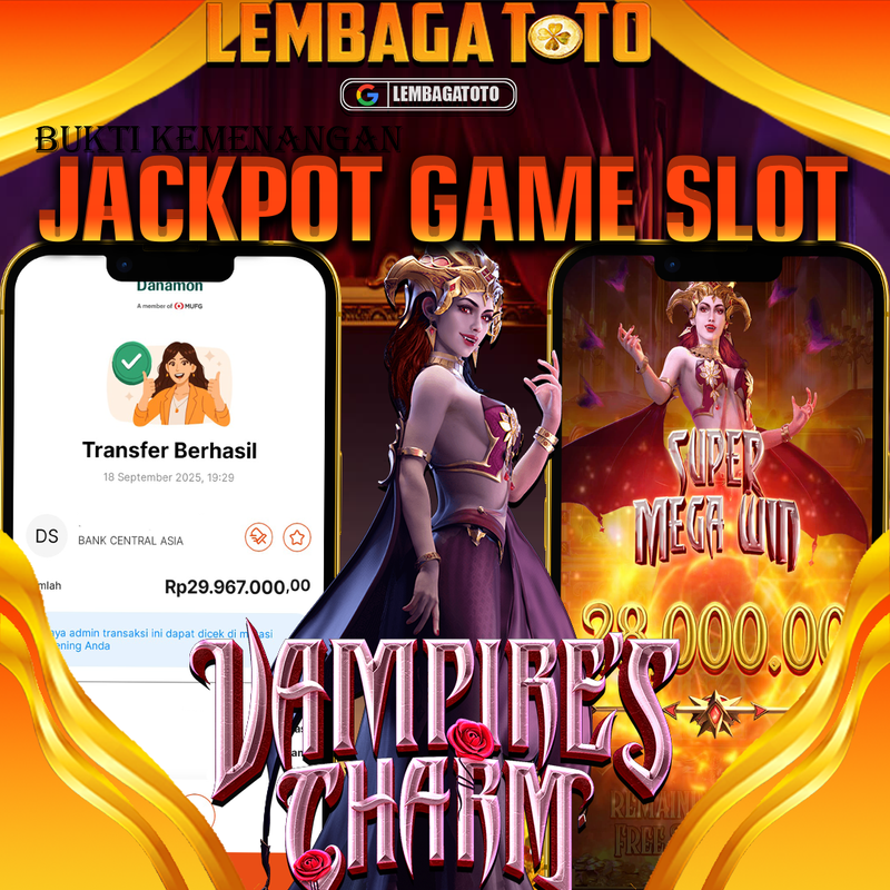 BUKTI JACKPOT 19 SEPTEMBER LEMBAGATOTO VAMPIRES CHARM  Rp.29.967.000,- LUNAS