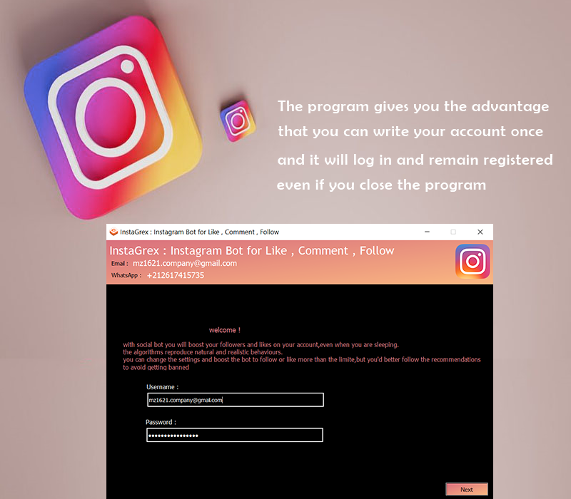 InstaGrex : Instagram Bot for Like,Follow,Unfollow and Download