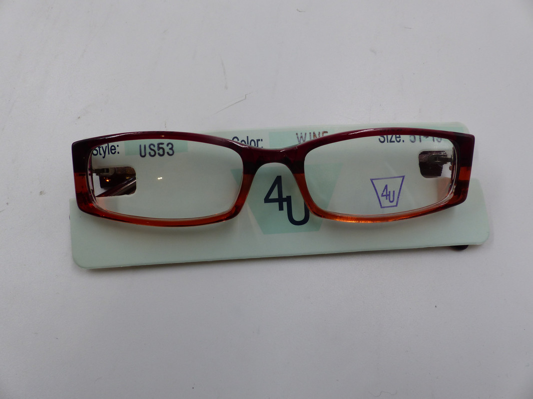 4U US53 WOMENS EYE GLASSES IN COLOR WINE AND SIZE 51-19