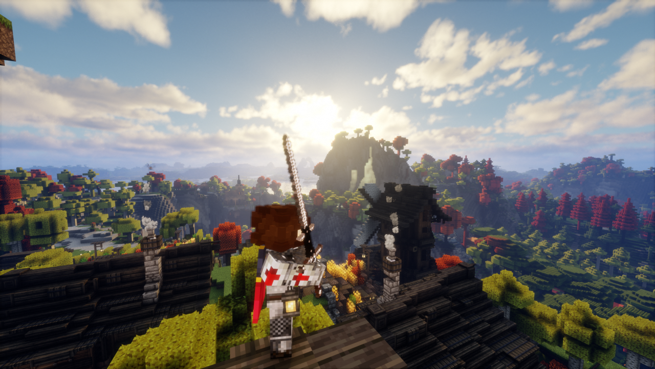 Knight staring in the distance with two handed sword